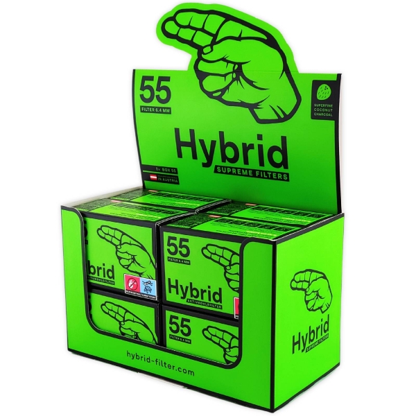 8x Hybrid Supreme Filters XL Box Ø6,4mm 55 Stück Zellstoff-Aktivkohle-Filter 1